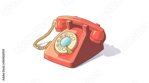 Telephone in cartoon style