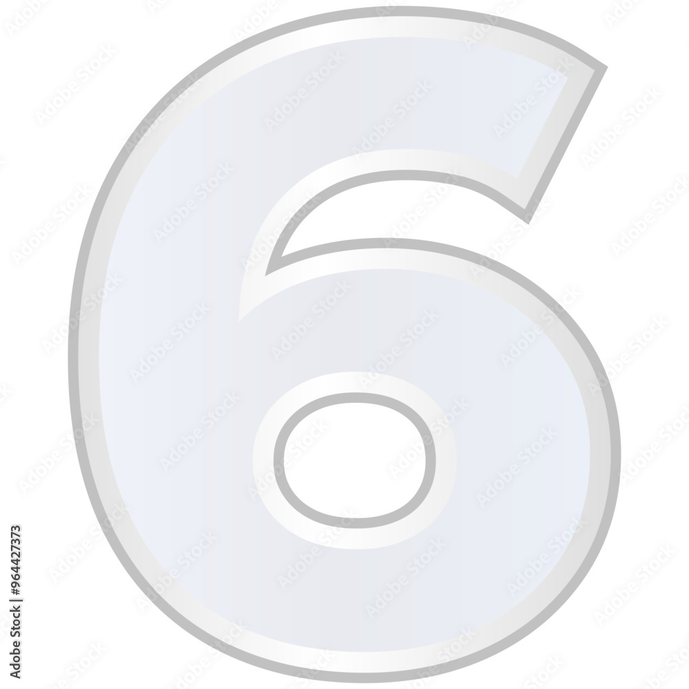 Fototapeta premium Number six mathematical, numerology, date of birth numbers 3d vector