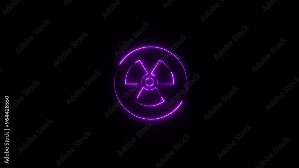 turquoise radioactive sign on black background. turquoise radioactive sign on black background.