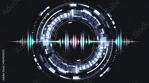 A mesmerizing circular waveform animation background featuring vibrant colors that pulse and oscillate, creating a dynamic visual effect that draws the viewer's attention