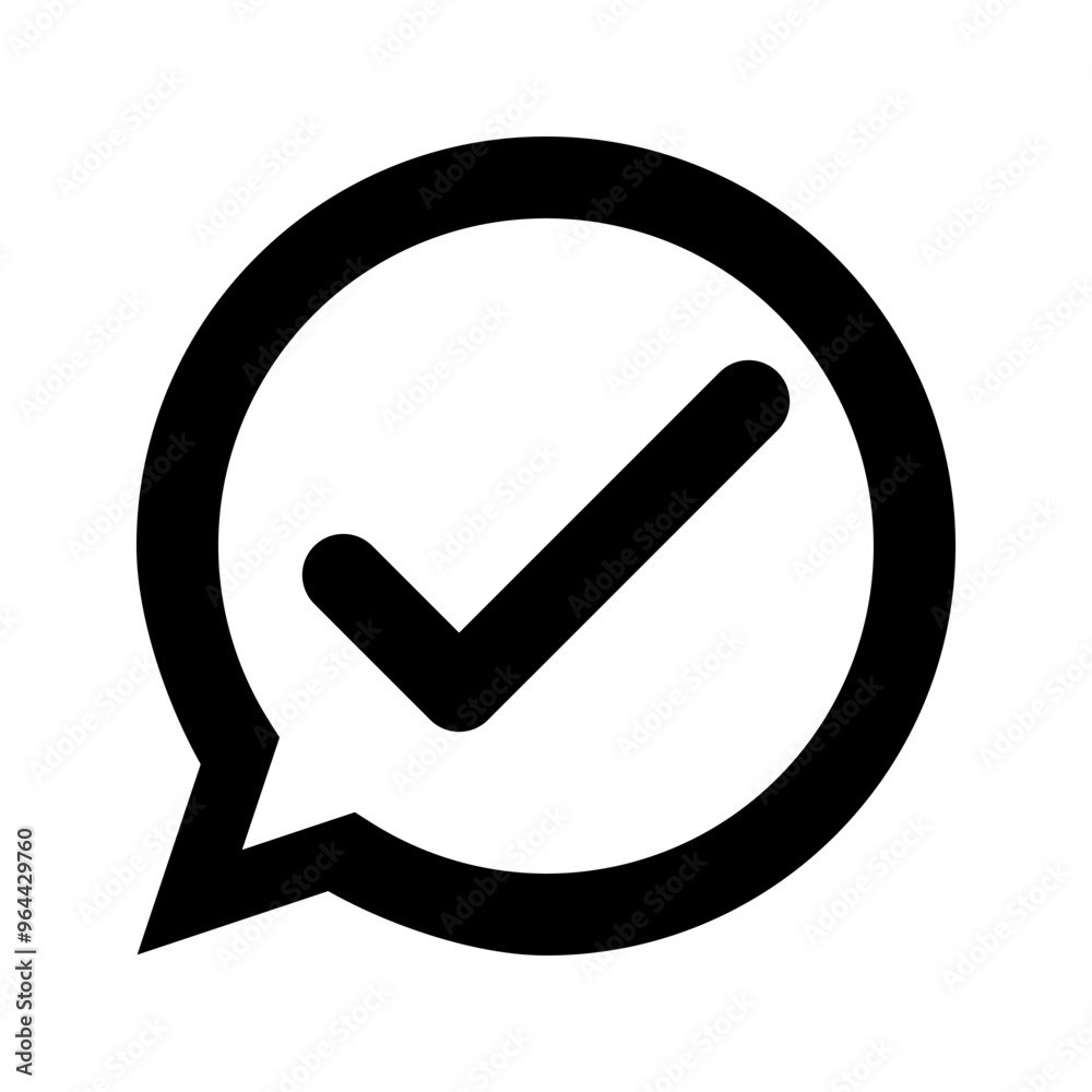 check mark round speech bubble thin line vector icon check mark round speech bubble thin line vector icon