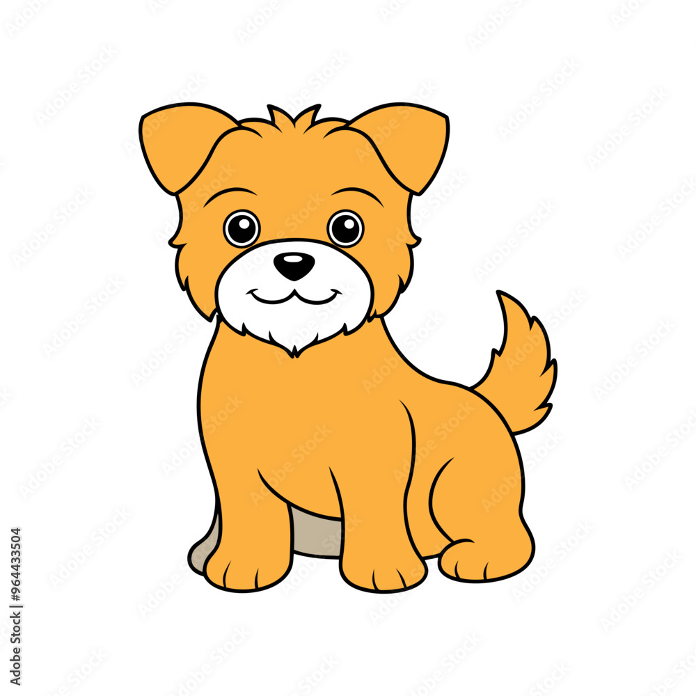 Fototapeta premium Cute Dog, puppy Vector illustration on White Background