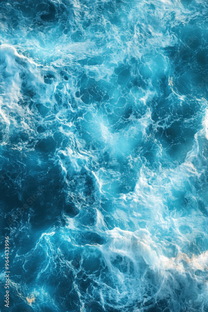 Fototapeta premium Turquoise Water Texture, A seamless water texture featuring vibrant turquoise colors and detailed wave patterns, perfect for backgrounds or design projects