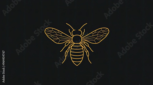 Detailed bee logo with a clean and modern approach, symbolizing hard work and community.