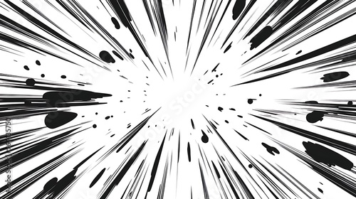 Comic book speed lines background. Radial, radiating lines. photo