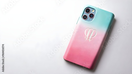 Pink and Blue Gradient Phone Case with Initial