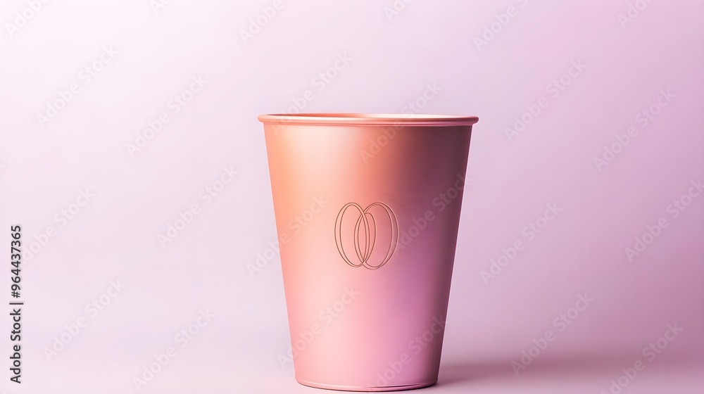 Rose Gold Coffee Cup Mockup on Pink Background Rose Gold Coffee Cup Mockup on Pink Background