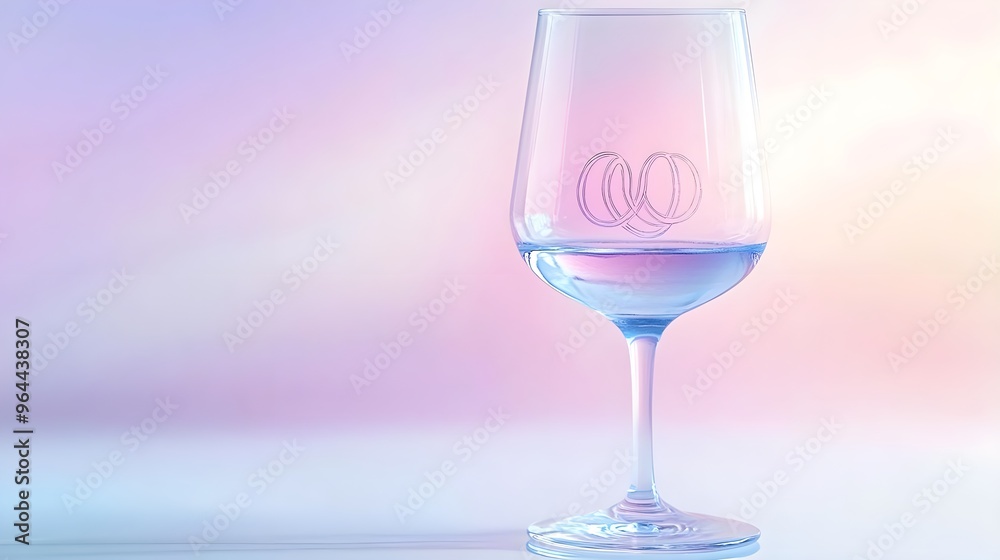 Wedding Rings in Wine Glass with Gradient Background Wedding Rings in Wine Glass with Gradient Background