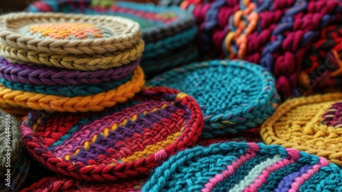 Colorful Handcrafted Crochet Circles in Vibrant Yarn