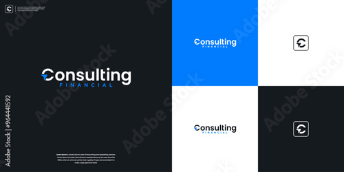 Modern accounting financial logo design vector