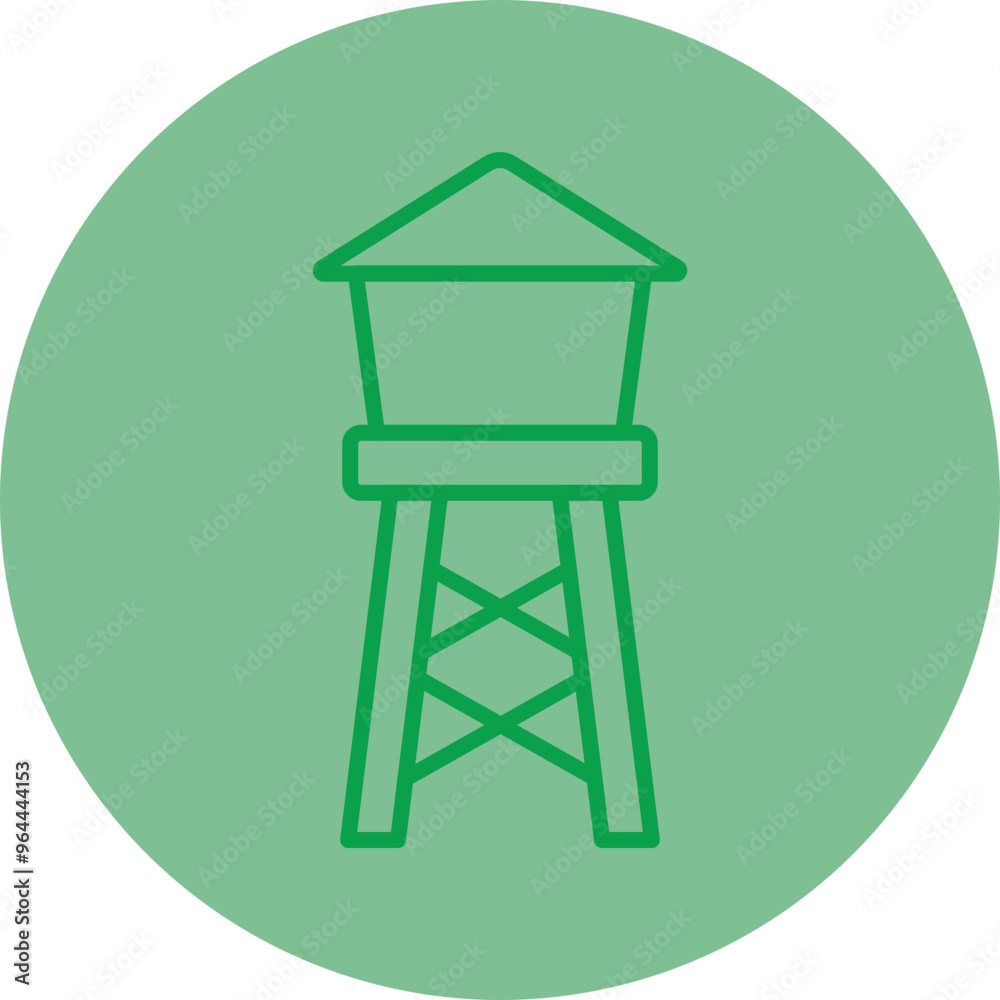 Water Tower Vector Icon Design Water Tower Vector Icon Design