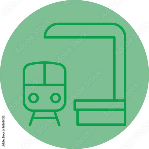 Train Station Vector Icon Design