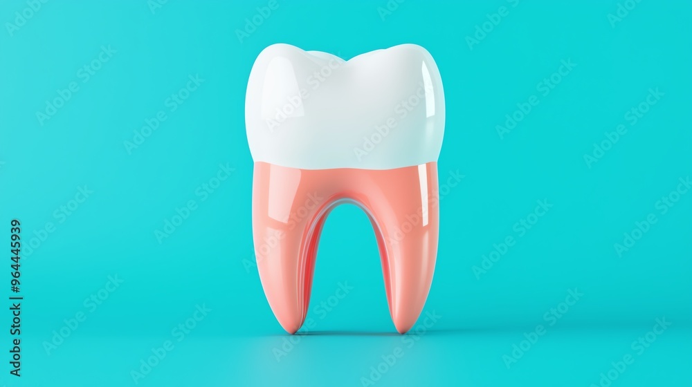 Cross-section of a human tooth, dentin and enamel, 3D illustration Cross-section of a human tooth, dentin and enamel, 3D illustration