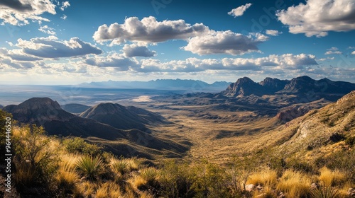 Sotol Vista Overlook in Big Bend Park offers a westward panorama of the Chihuahuan Desert, Chisos Mountains, and Mexico. photo