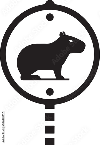 CAPYBARA IN TRAFFIC SIGN FOR GRAPHIC DESIGN AND VECTORS, VECTORIZED IMAGE FOR DIGITAL CONTENT CREATION OF TRAFFIC SIGNS WITH CAPYBARA
