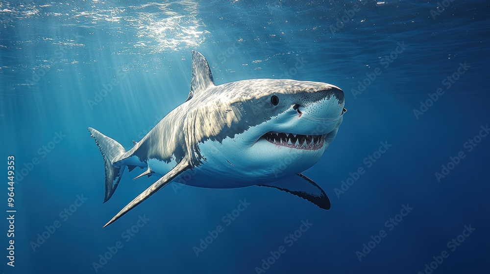 Fototapeta premium Great White Shark Underwater