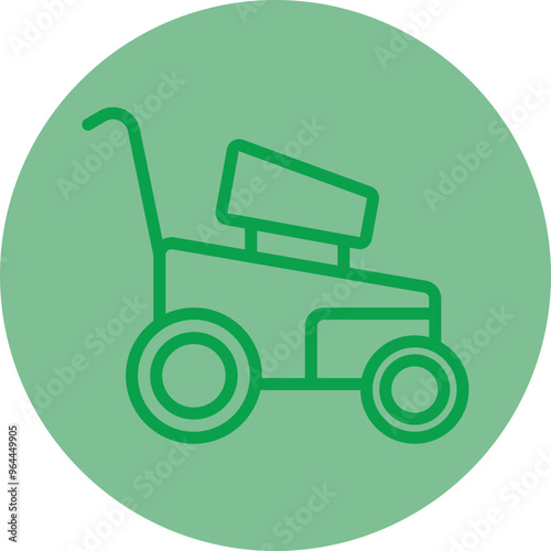 Lawn Mower Vector Icon Design