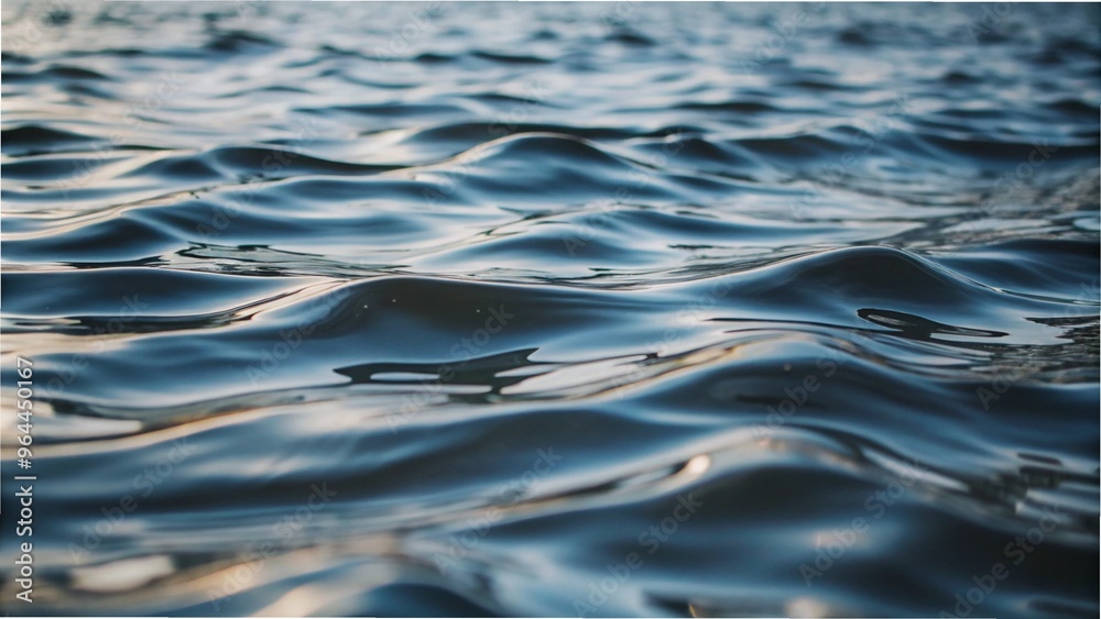 A serene water surface displaying gentle ripples and waves, reflecting light and creating a tranquil atmosphere A serene water surface displaying gentle ripples and waves, reflecting light and creating a tranquil atmosphere