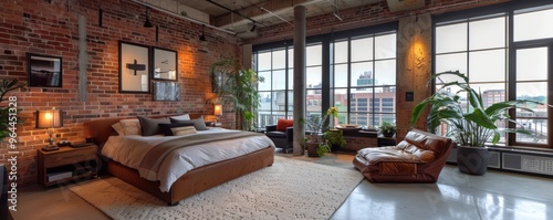 Contemporary urban loft with sleek features.