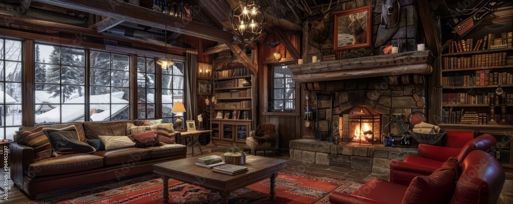 Craftsman lodge with a cozy, rustic feel.