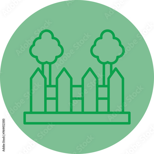 Garden Fence Vector Icon Design