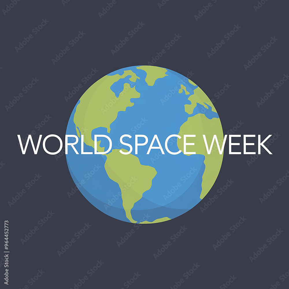 World Space Week abstract digital background design with the earth and typography World Space Week abstract digital background design with the earth and typography