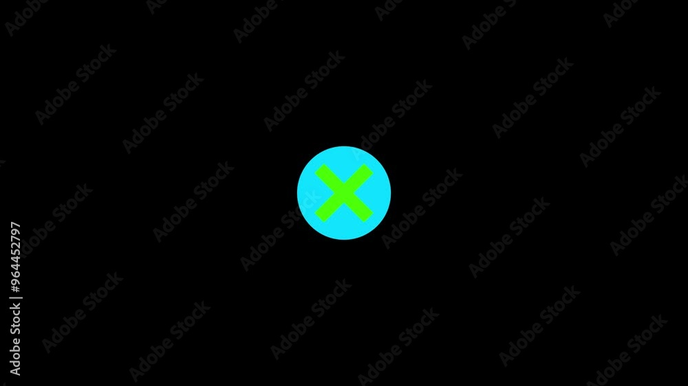  Cross animation icon on a black background.