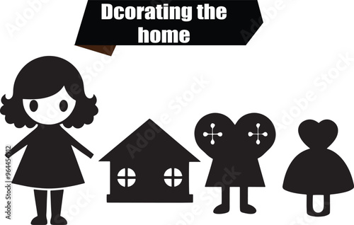 Decorating the Home Versatile Black Silhouette Vector Series