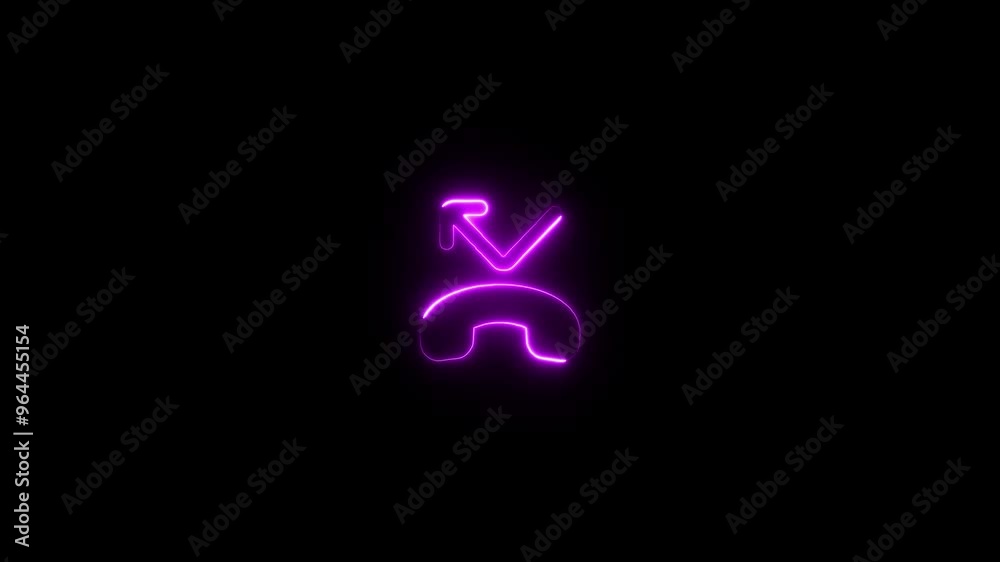 Animation of glowing neon light reject calling icon isolated. Animation of glowing neon light reject calling icon isolated.