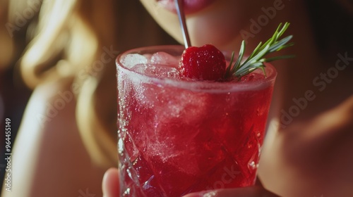Wallpaper Mural Refreshing Cocktail with Raspberries and Herb Garnish Torontodigital.ca