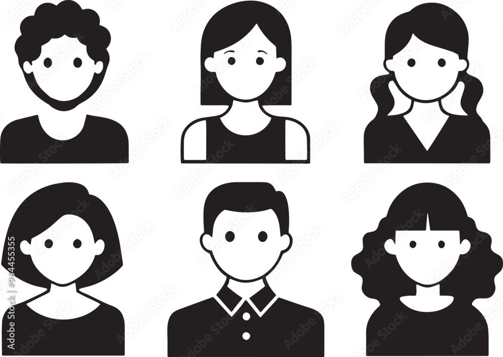 Human Face Abstract Silhouette Vector Graphics Pack Human Face Abstract Silhouette Vector Graphics Pack