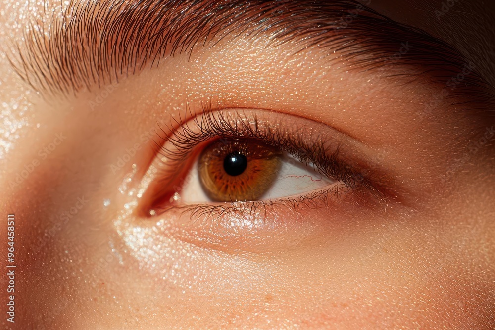 Close-up of an intriguing human eye showcasing stunning shades of brown with intricate details and natural beauty. Close-up of an intriguing human eye showcasing stunning shades of brown with intricate details and natural beauty.
