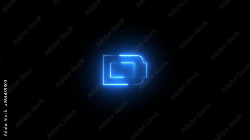 Neon fast charging battery.Technology lithium ion battery. A battery is recharging with high electric energy. Neon fast charging battery.Technology lithium ion battery. A battery is recharging with high electric energy.