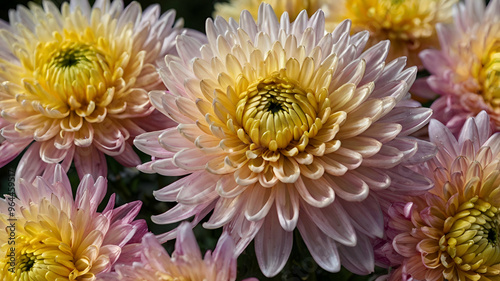 Chrysanthemum flowers background