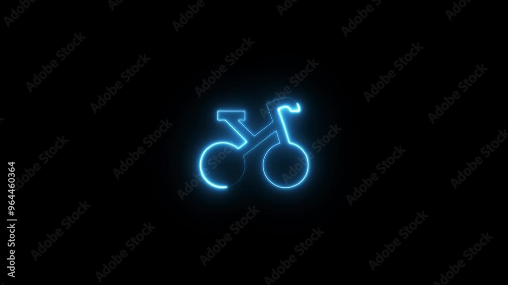 Simple Bicycle icon glyph style design, simple design logotype animation background.