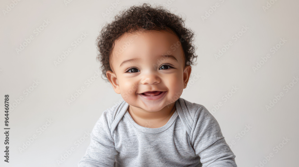 Portrait of Happy mixed-ethnicity baby boy, sitting happily ,isolated on a pure white background Portrait of Happy mixed-ethnicity baby boy, sitting happily ,isolated on a pure white background