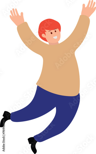 People Are Jumping With Joyful Expressions Illustration