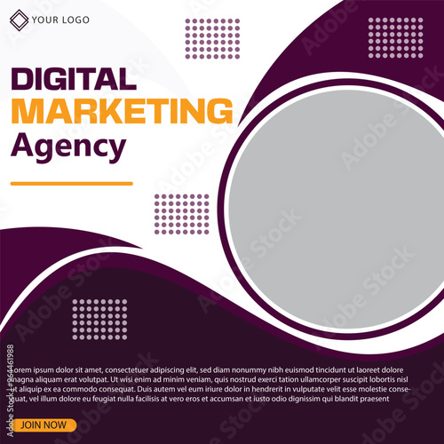 poster new professional banner design with image in purple color and background design 