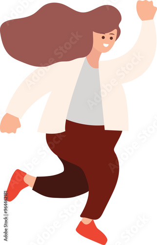 People Are Jumping With Joyful Expressions Illustration