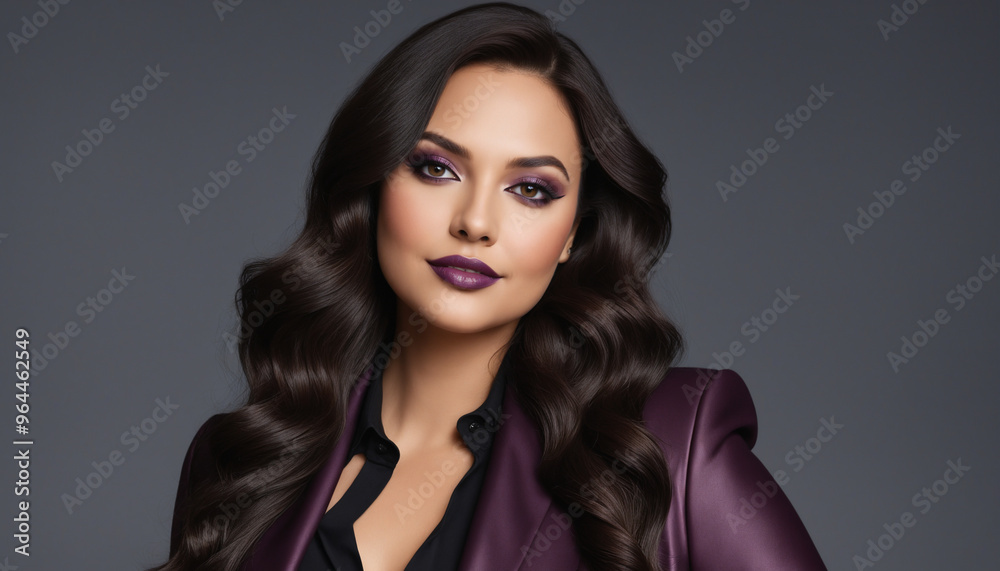 Elegant Woman with Glamorous Makeup and Stylish Hair in Professional Attire Elegant Woman with Glamorous Makeup and Stylish Hair in Professional Attire