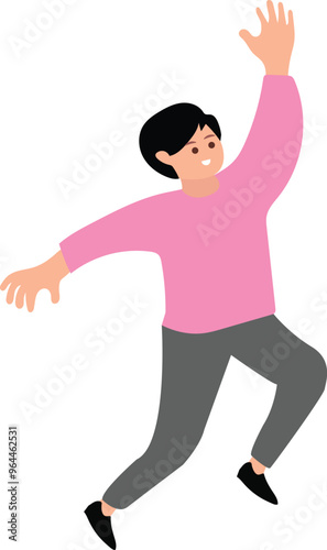 People Are Jumping With Joyful Expressions Illustration
