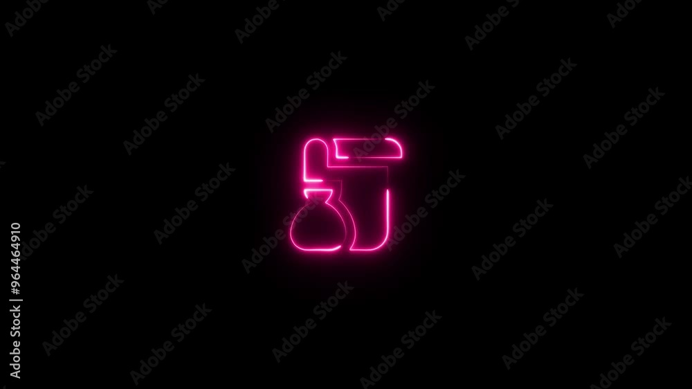 glowing neon delete icon with green or yellow animation on a black background. glowing neon delete icon with green or yellow animation on a black background.