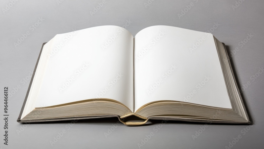 Open Book on Gray Background Open Book on Gray Background