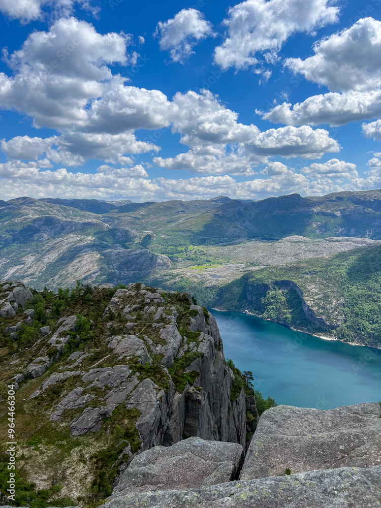 view from the mountain Preikestolen Norway view from the mountain Preikestolen Norway
