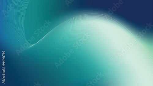 Abstract Blue and Green Wave Gradient Background with Subtle Line Patterns