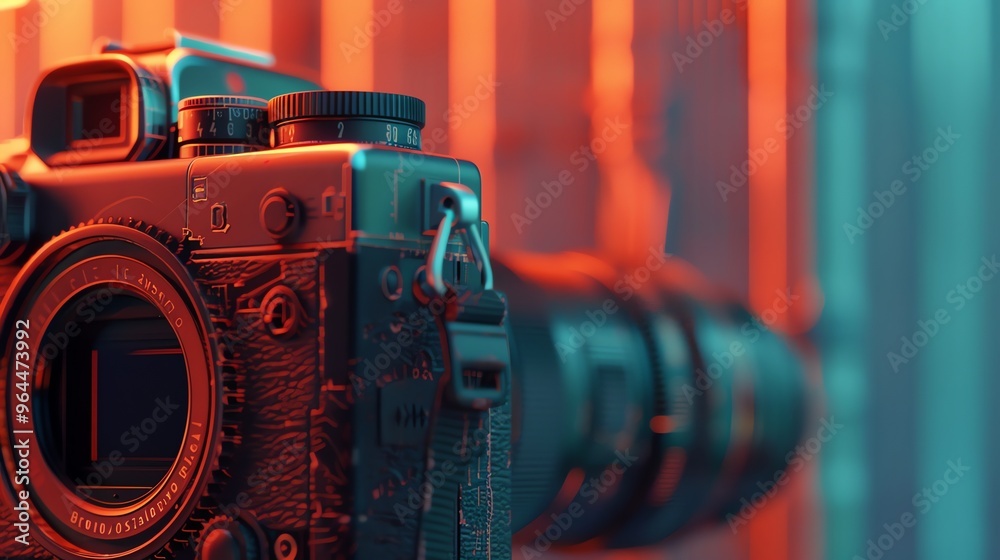 Fototapeta premium profitability graphic 8k CLOSE UP CANON CAMERA ST