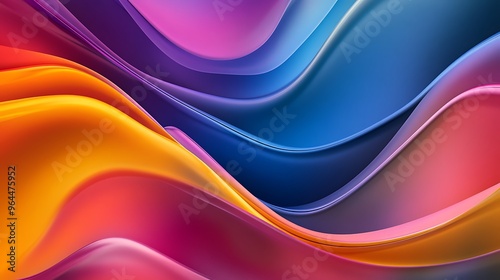 Abstract vibrant waves of color in a dynamic, fluid pattern, showcasing rich gradients and smooth curves in a modern, artistic design. photo