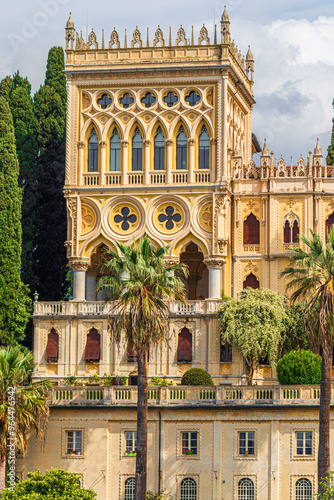 Detail of Villa Borghese on Garda Island, Italy photo