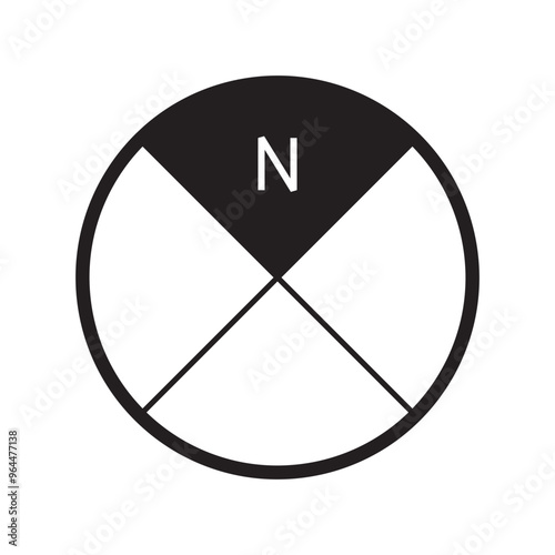 Architectural north arrow and compass outline vector