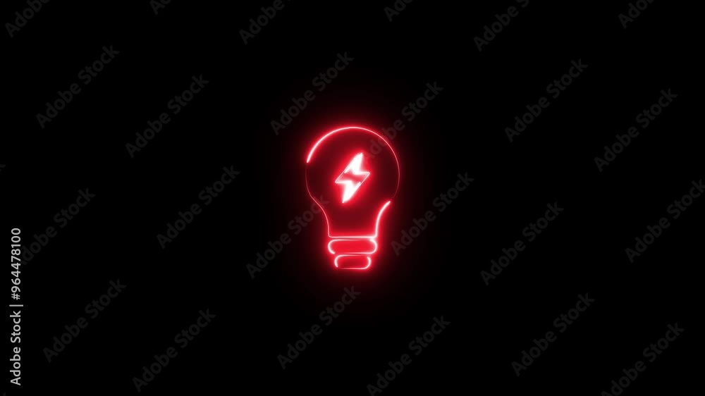 glowing neon line light bulb icon isolated on black background. technology energy concept. glowing neon line light bulb icon isolated on black background. technology energy concept.